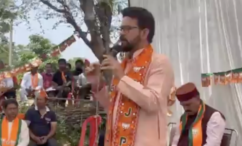 BJP leader Anurag Singh Thakur delivers communal speech