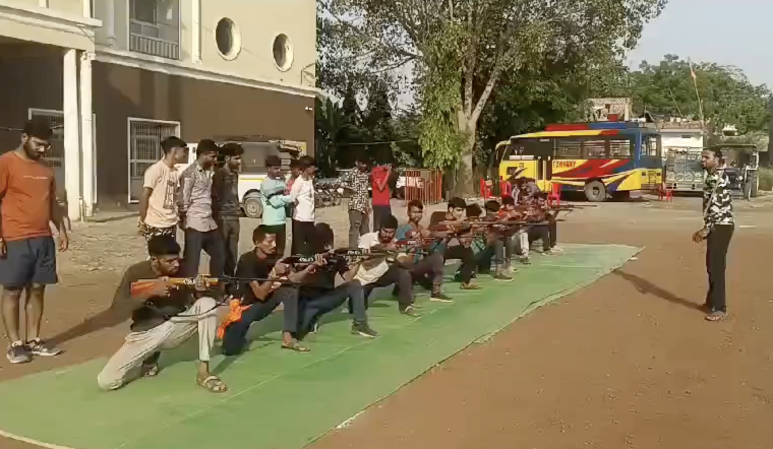 Vishwa Hindu Parishad-Bajrang Dal organized an air gun training for its members in Agar