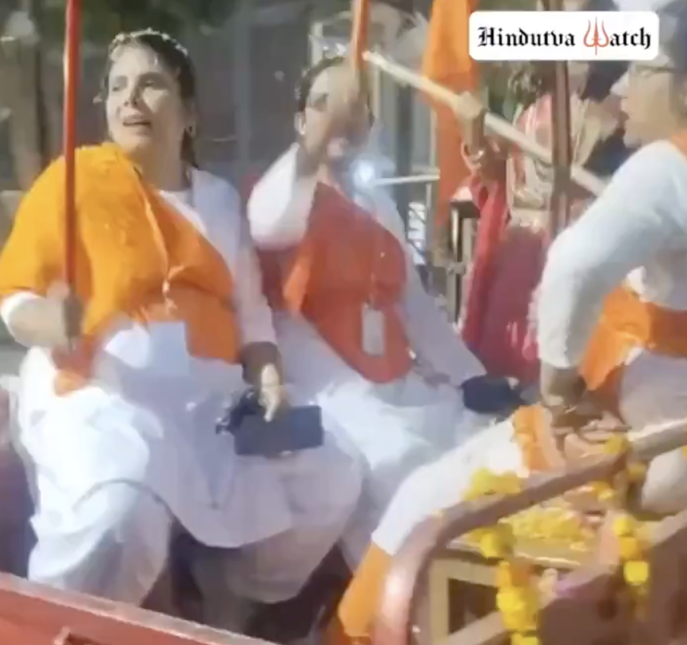 Durga Vahini member marched on streets holding guns and chanted inflammatory slogans in Barabanki