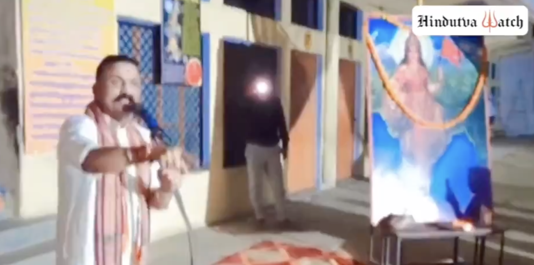 Antarrashtriya Hindu Parishad leader Manoj Kumar deliver inflammatory speech at a training camp organised for young Hindus