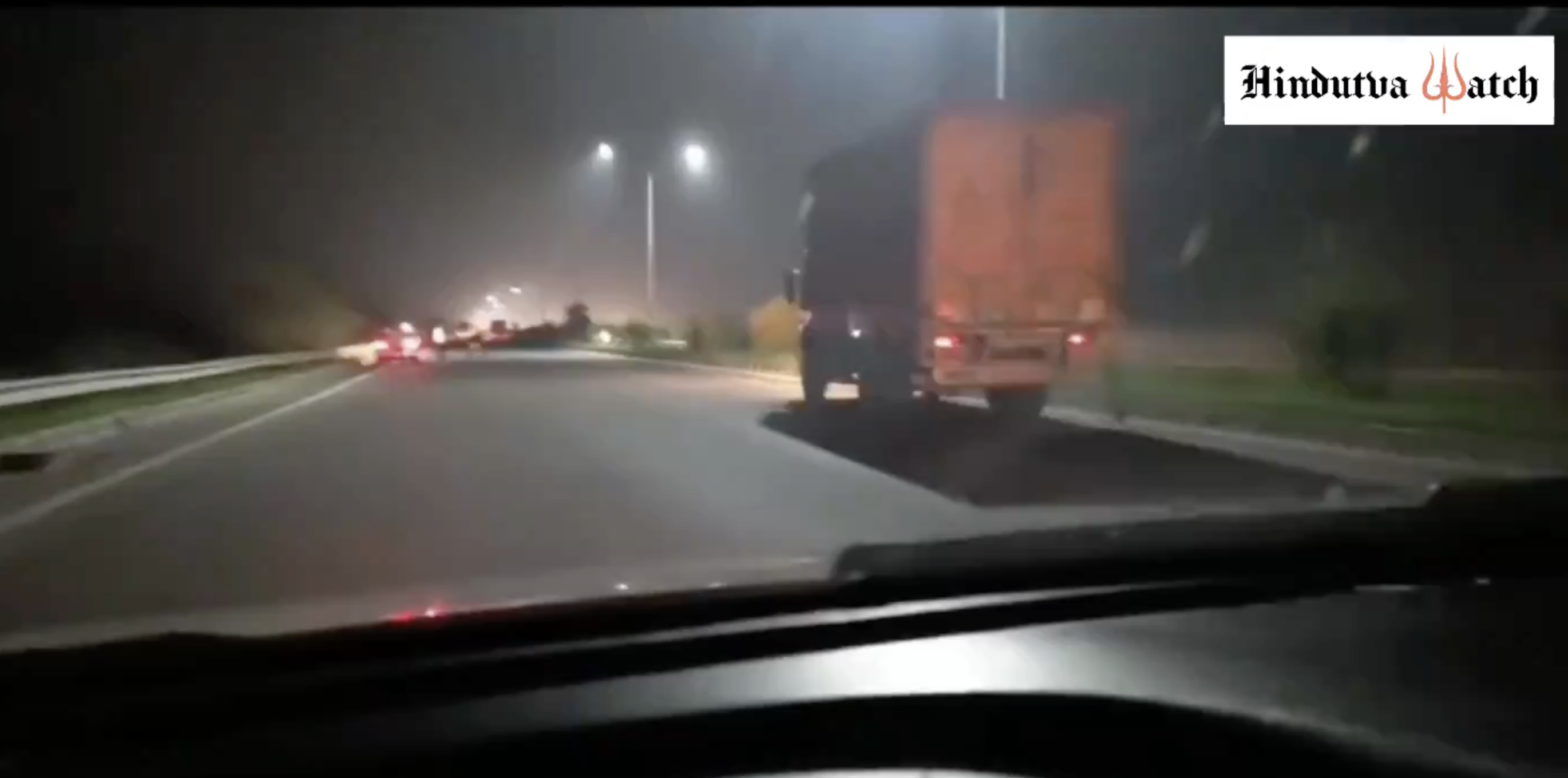 Cow vigilantes dangerously chased and stopped a truck transporting cattle using spike strips, resulting in an accident in Sonipat