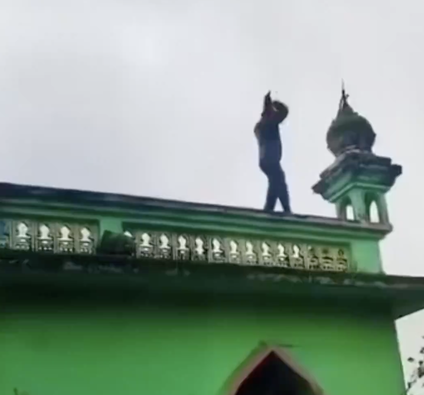 Far-right supporters vandalized and destroyed parts of a mosque in Gajapur