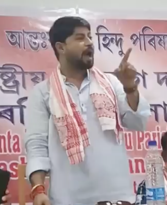 Rashtriya Bajrang Dal Assam chief delivers inflammatory speech targeting Muslims and Christians