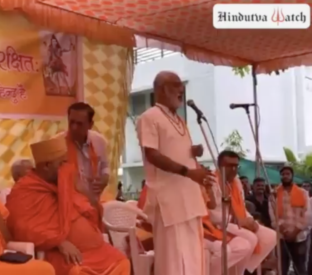 Far-right leader condones violence at a religious event organized by Vishwa Hindu Parishad in Ahmedabad