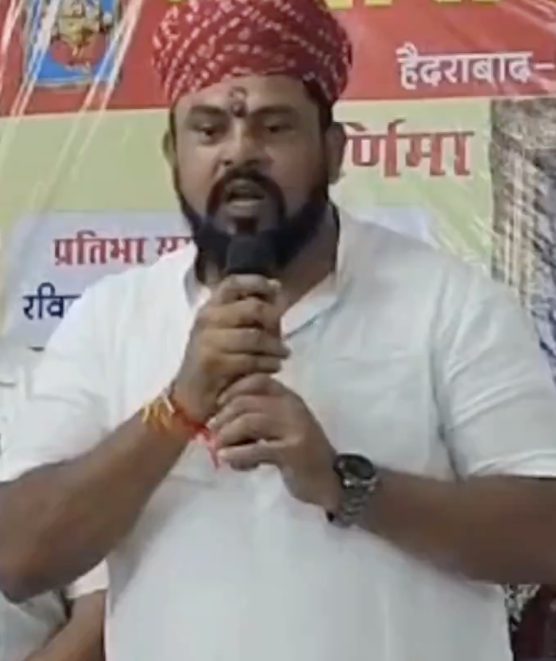 BJP leader T Raja Singh delivers hate speech in Hyderabad