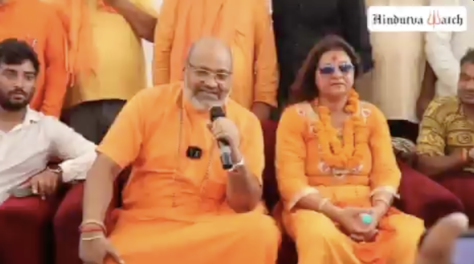 Far-right monk Yati Narsinghanand Saraswati and another far-right leader deliver hate speech against Muslims
