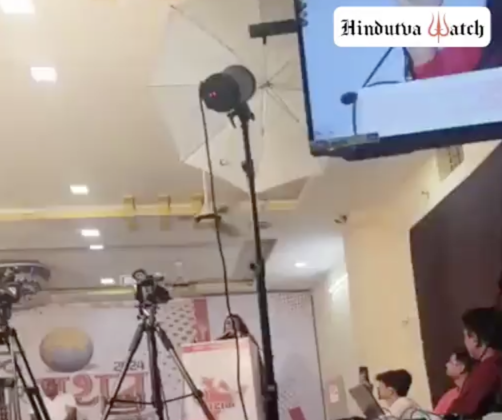 Religious preacher Sadhvi Saraswati delivers inflammatory speech against Muslims at an event organized by Dharam Raksha Sanstha