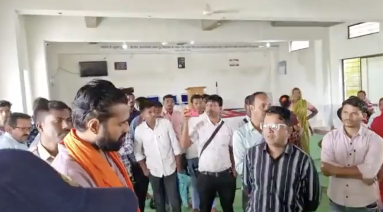 BJP youth wing leader Mayoor Dubey along with police disrupted a Christian prayer meet over suspicion of religious conversions