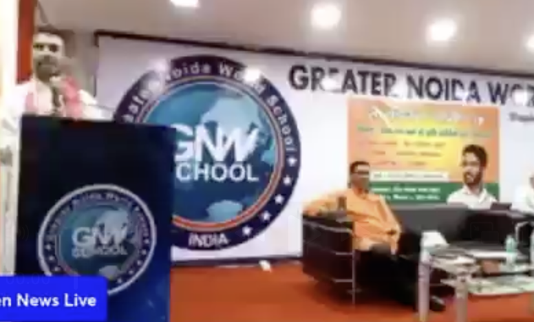 Far-right leader Gautam Khattar delivers hate speech in Noida