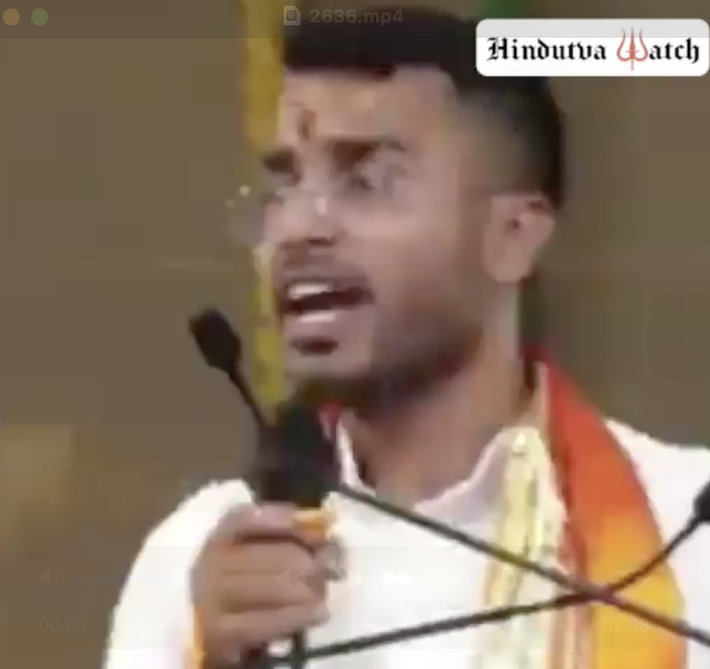 Far-right leader Gautam Khattar delivers anti-Muslim hate speech and urges Hindus to arm themselves in Chittorgarh