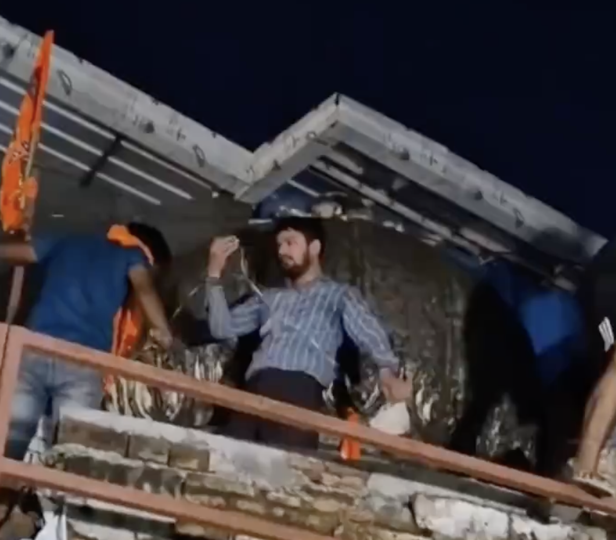 Bajrang Dal members take over a waqf Board property in Karnal