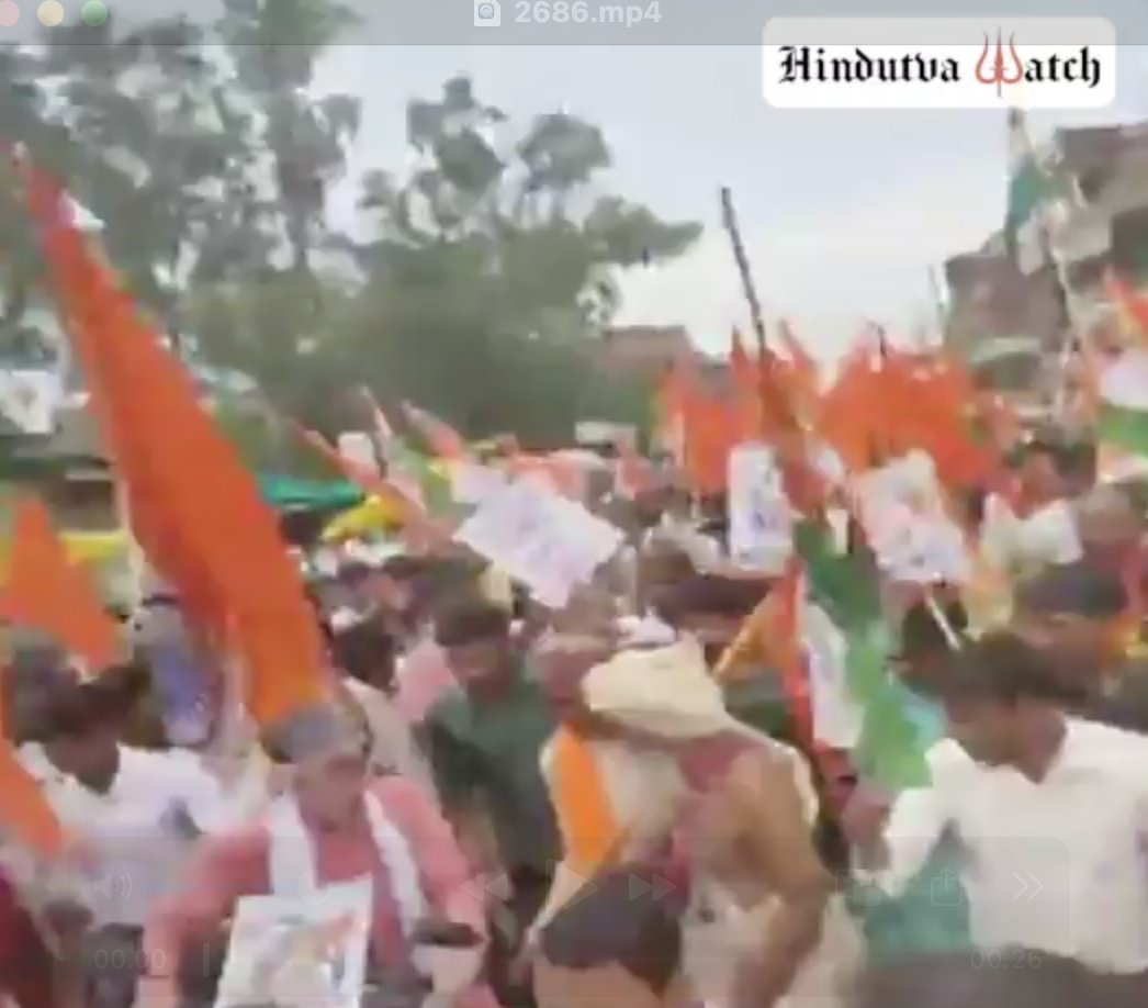 Anti-Muslim slogans chanted at a protest rally in Phulpur