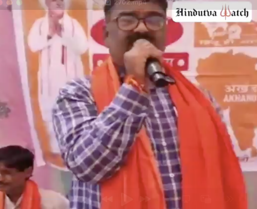 Rashtriya Bajrang Dal leader glorifies violence while fear mongering against Muslims in Kushinagar