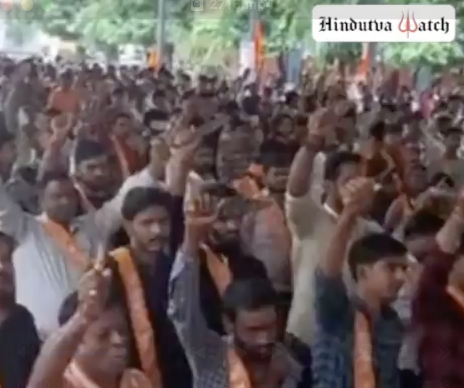 Vishwa Hindu Parishad-Bajrang Dal distributed tridents among hundreds of Hindus to fight love jihad