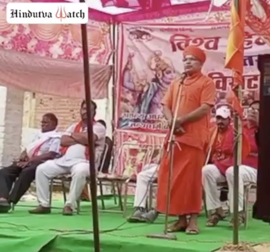 At Vishwa Hindu Parishad-Bajrang Dal’s 60th anniversary, a religious preacher called for arming Hindus against non-Hindus