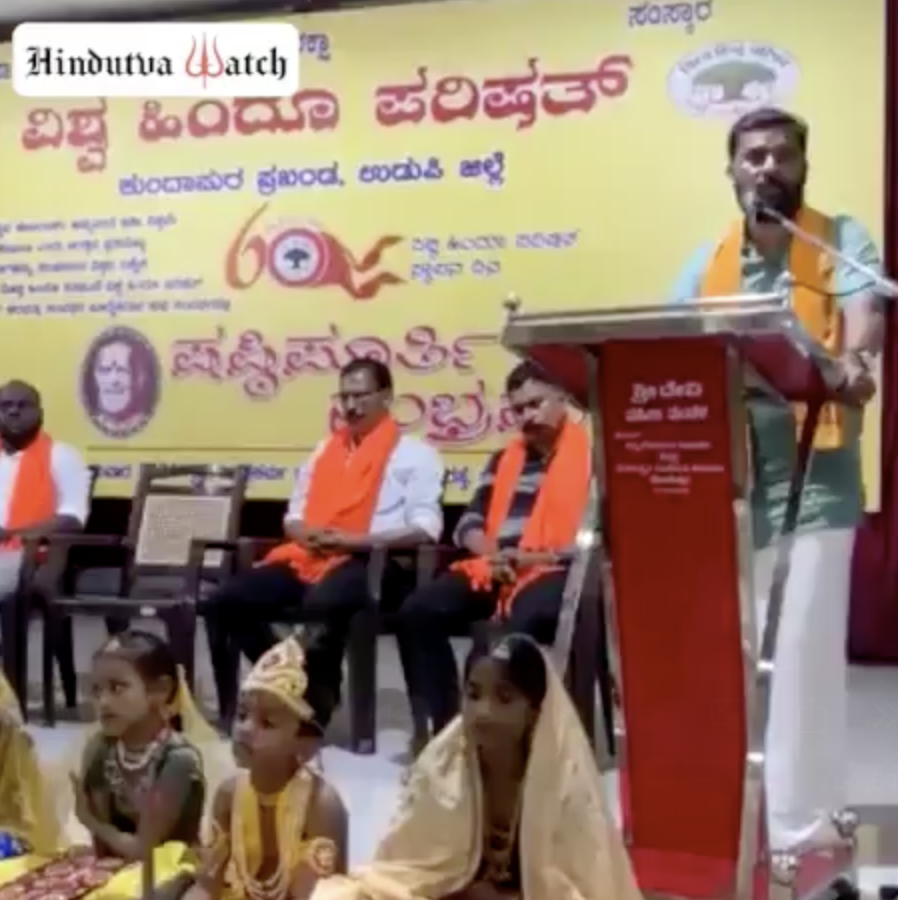 Vishwa Hindu Parishad Sharan Pumpwell promotes anti-Muslim conspiracy of “love jiahd, land jihad, economy jihad and business jihad