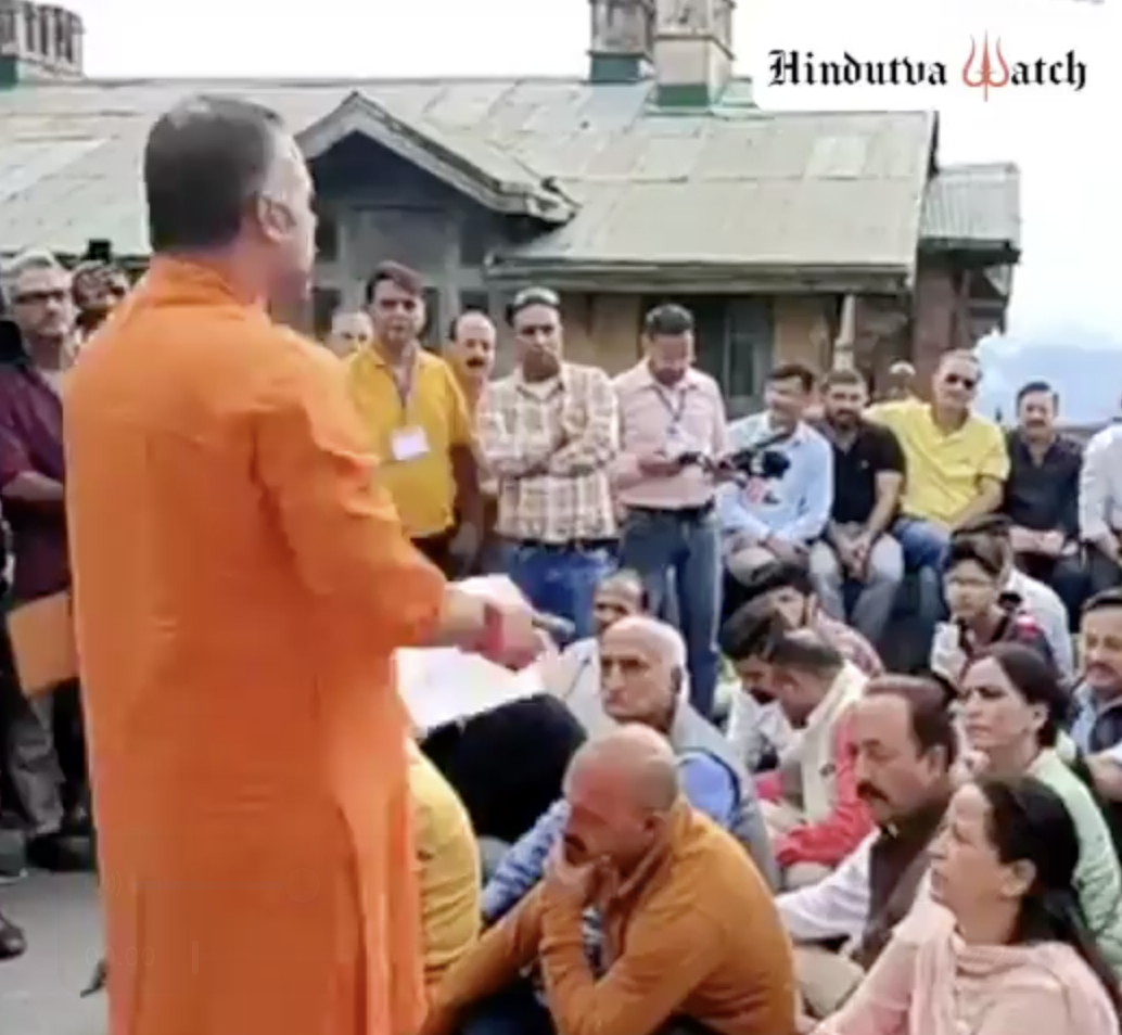 Far-right leader delivers dangerous speech against Muslims at a protest in Shimla