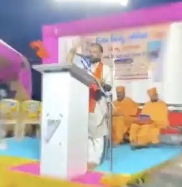 VHP-Bajrang Dal leader Om Trivedi delivers inflammatory speech in Bhavnagar