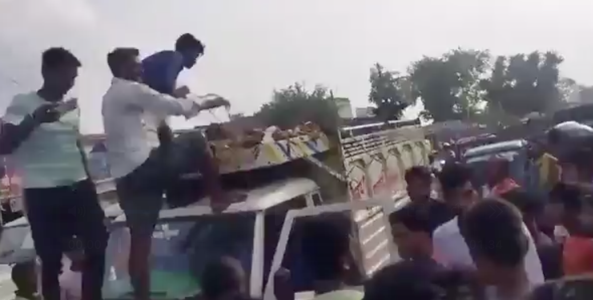 Cow vigilantes thrashed on mini truck driver Sanjit Singh and his handyman Manoj over accusations of “cow smuggling”