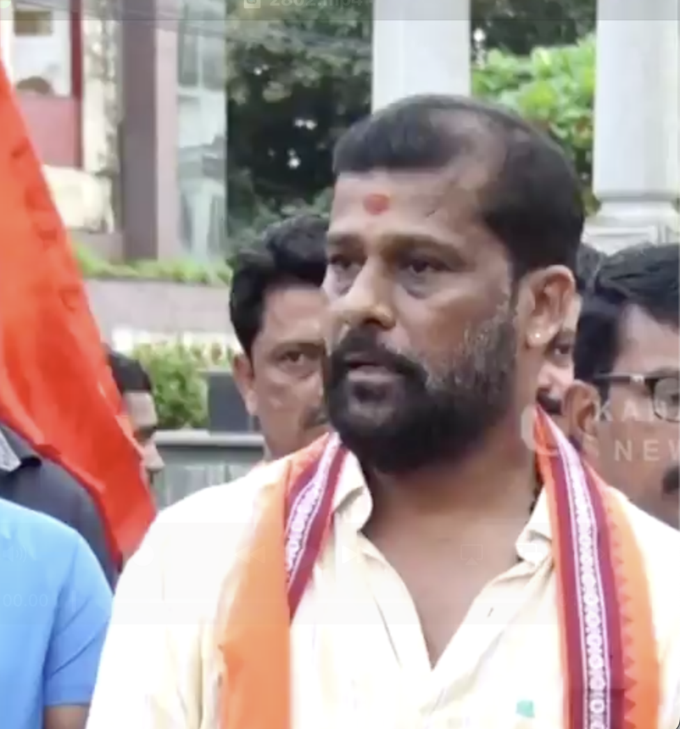 Vishwa Hindu Parishad leader Sharan Pumpwell threatens Muslims from taking out Eid Milad rallies and asks state government to cancel their permission