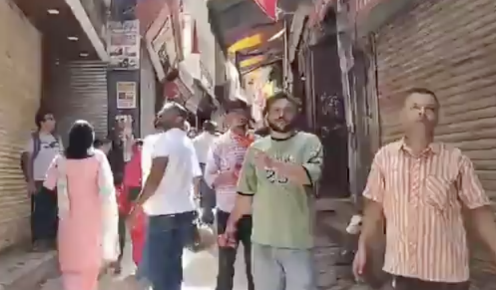 Shops rented out by Muslims were marked with red paint during a protest rally organized in Solan