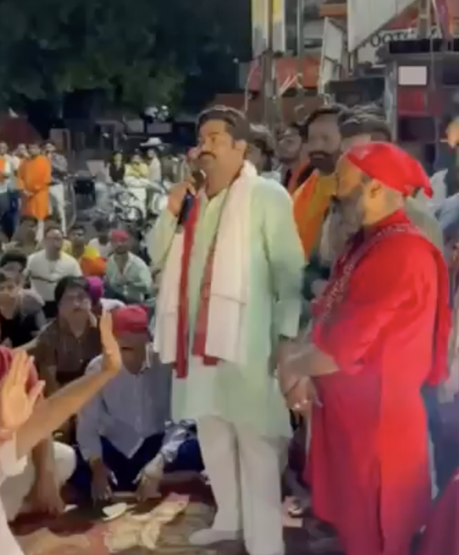 Vishwa Hindu Parishad leader Ajay Kumar delivered a provocative speech at a weekly Hanuman Chalisa Path center