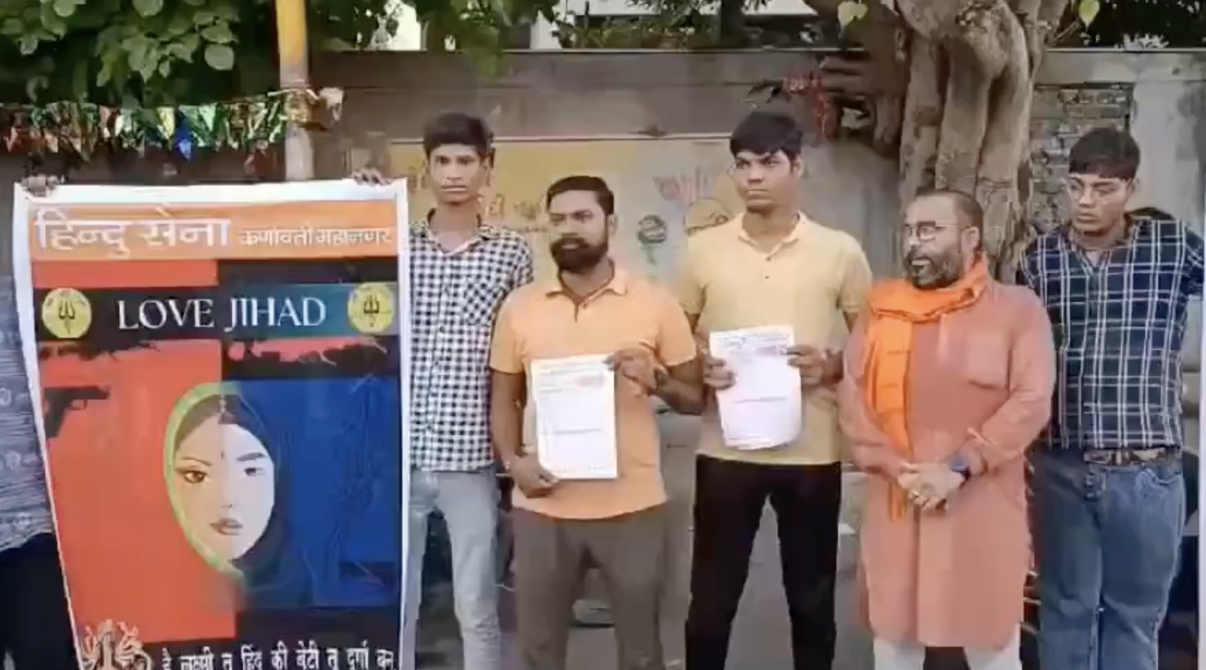 Hindu Sena members organzie anti-Muslim campaign