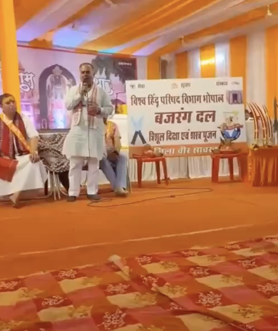 VHP-Bajrang Dal leader delivers anti-Muslim hate speech in Bhopal