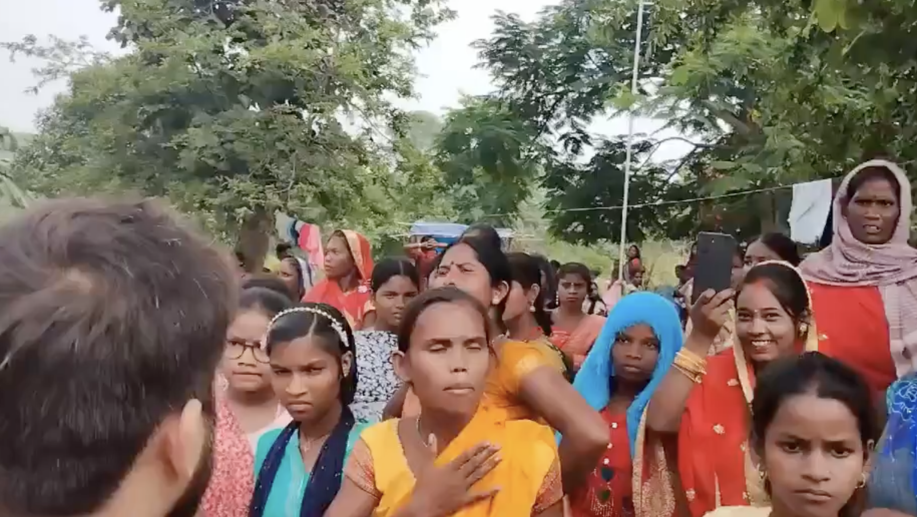 VHP and Bajrang Dal members a a prayer meet in a Christian school, alleging religious conversions