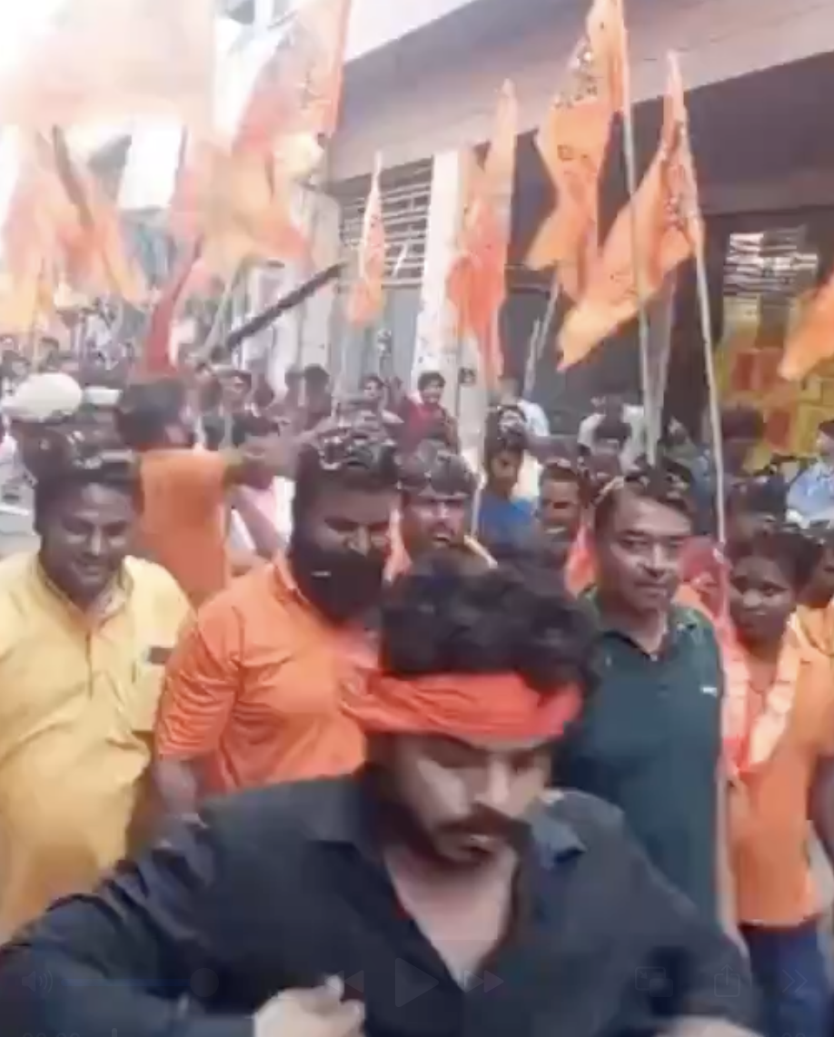 Vishwa Hindu Parishad, Bajrang Dal members rally with swords in Palwal