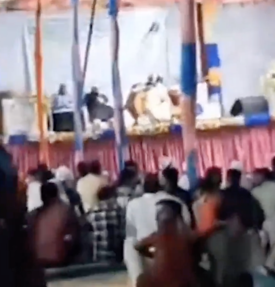 Bajrang Dal members interrupted an Islamic sermon falsely claiming that people from Bangladesh were in attendance