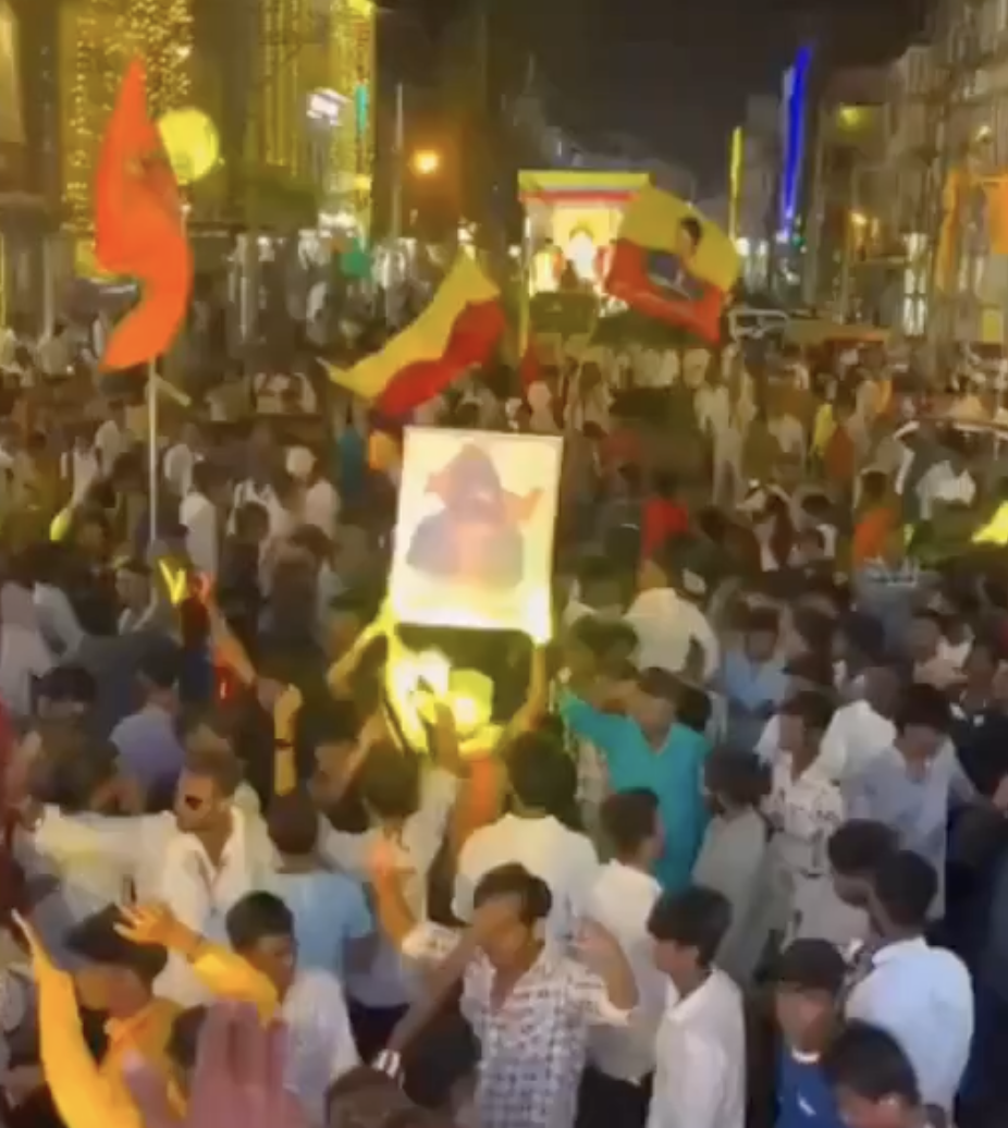 Photos of gangster and murder accused Lawrence Bishnoi displayed during Karnataka State Day celebrations