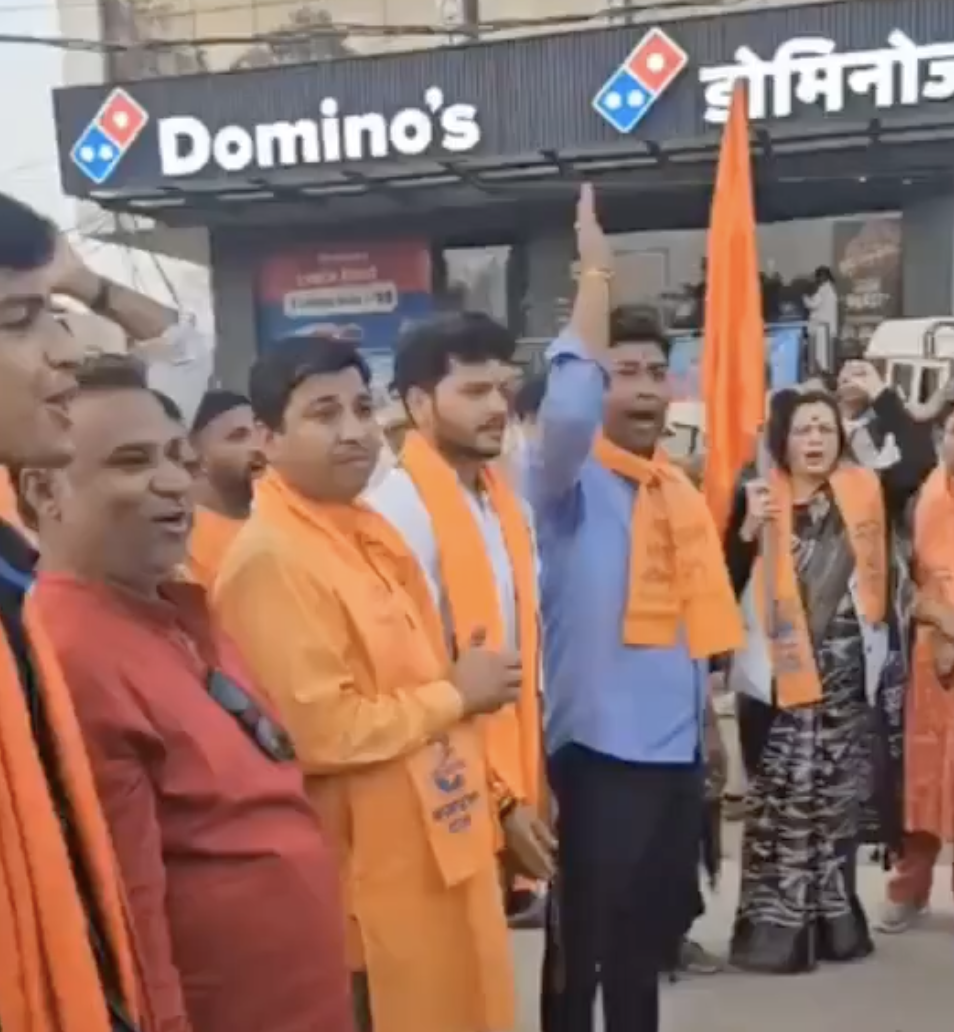 Bajrang Dal members protest seeking boycott and closure of Domino’s