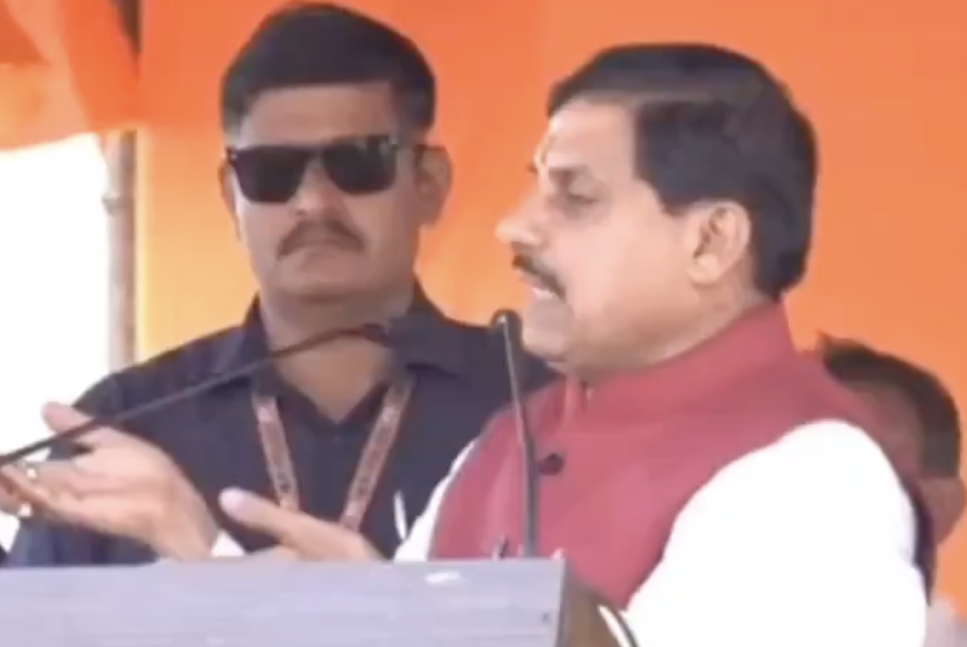 Madhya Pradesh Chief Minister Mohan Yadav delivers hate speech against Muslims at an election rally in Deoghar