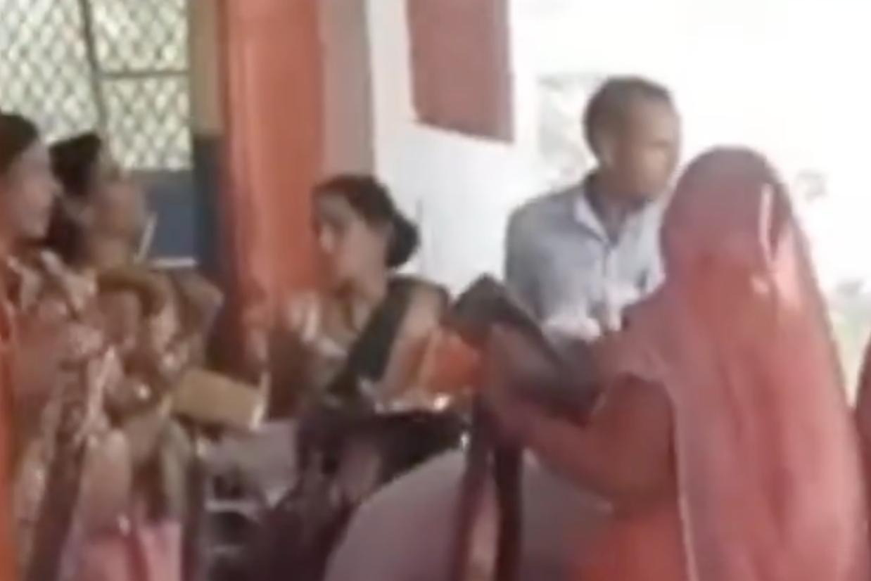 Hindu Yuva Vahini members disrupt a Muslim wedding taking place at a guesthouse located on temple premise