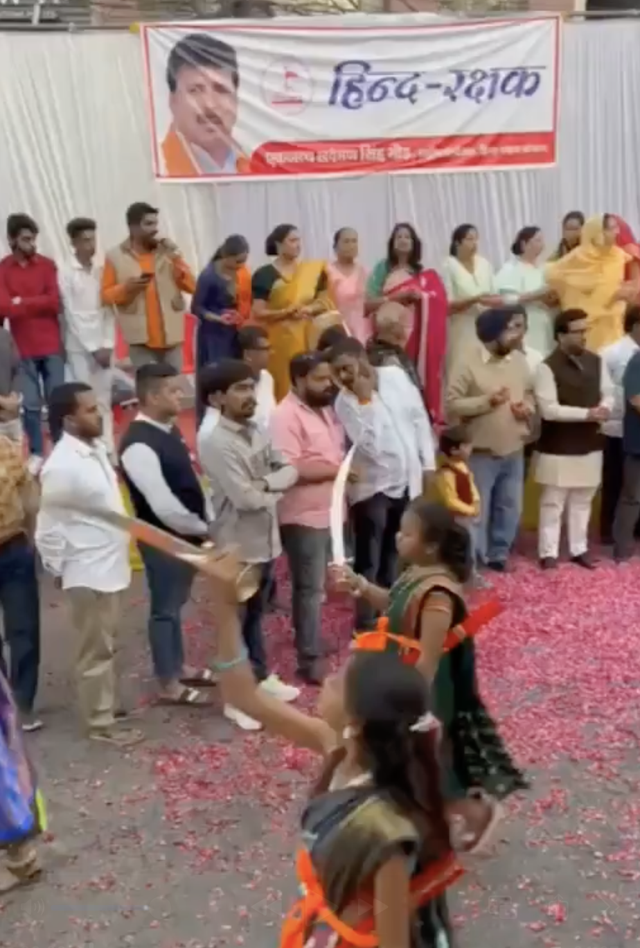 Hindu nationalist women brandish swords at ‘shastra puja’