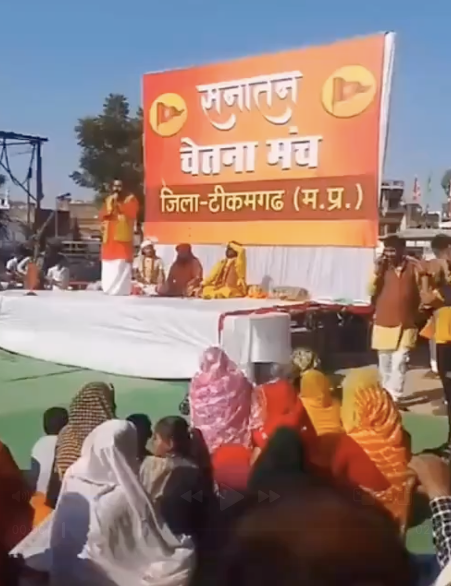 Sanatan chetna manch speaker calls for violence against “mlecchas,” urges hindus to take up arms against non-believers