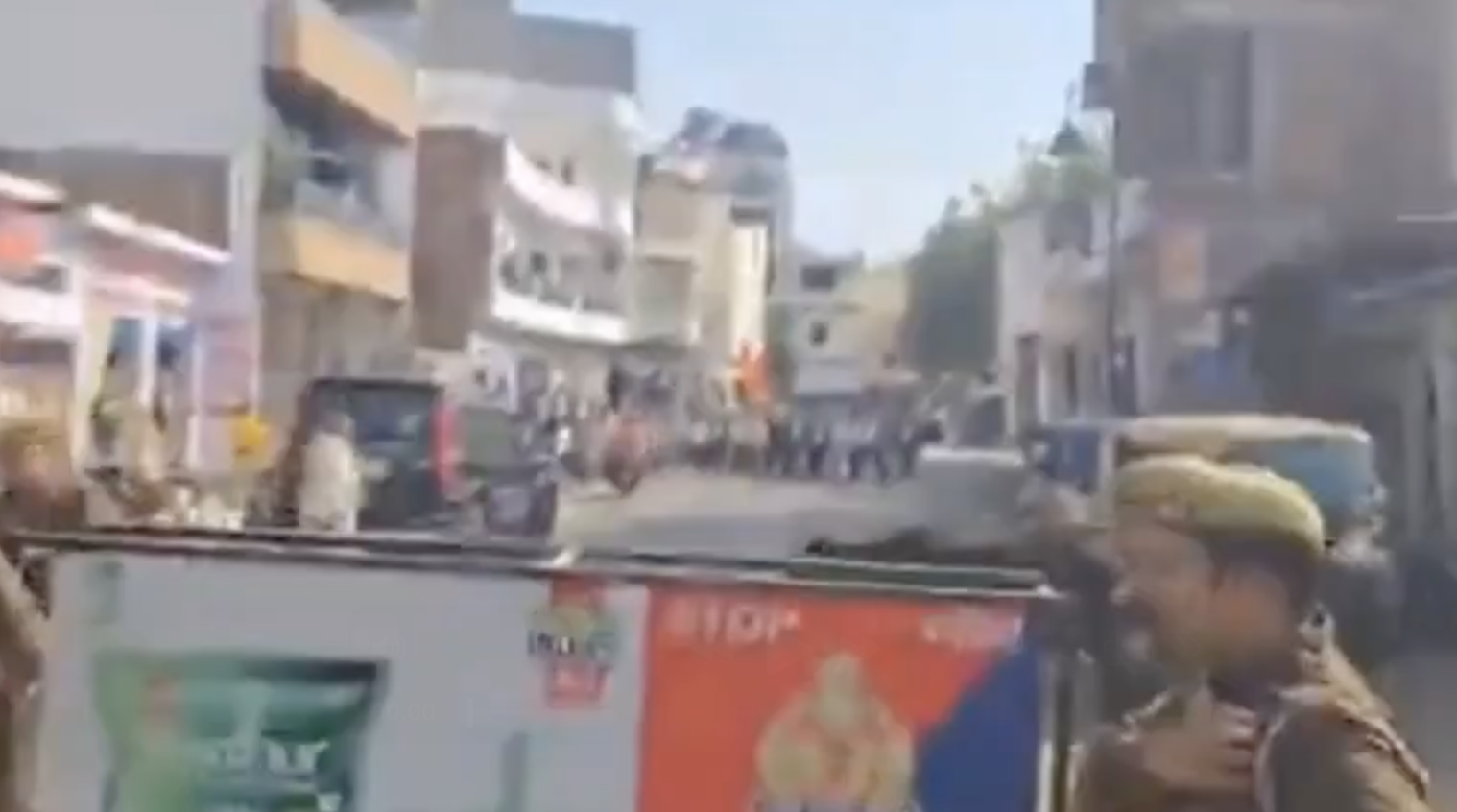 Hindu nationalists protest against friday prayers outside college, demand demolition of mosque