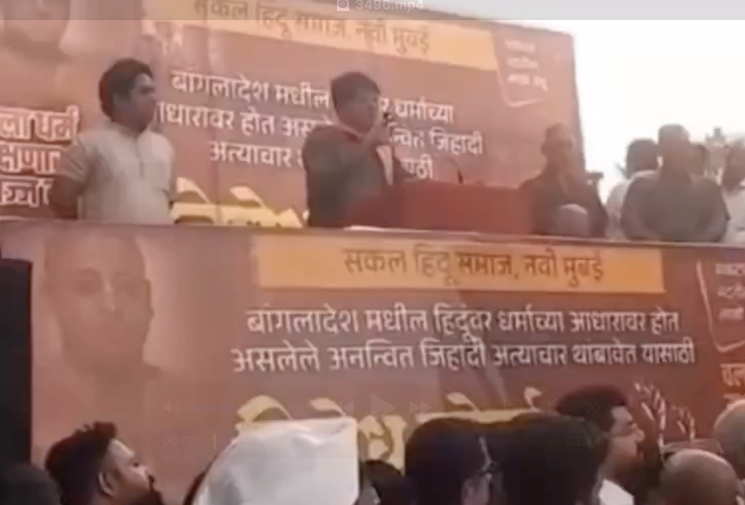 Sakal Hindu Samaj protest speaker incites violence against Rohingyas, Bangladeshis in india