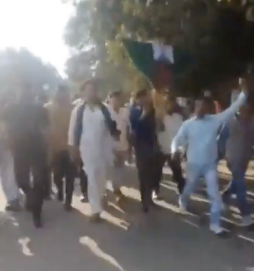 Rashtriya Hindu Sher Sena leader chants hateful slogans and burns bangladesh flag, incites violence