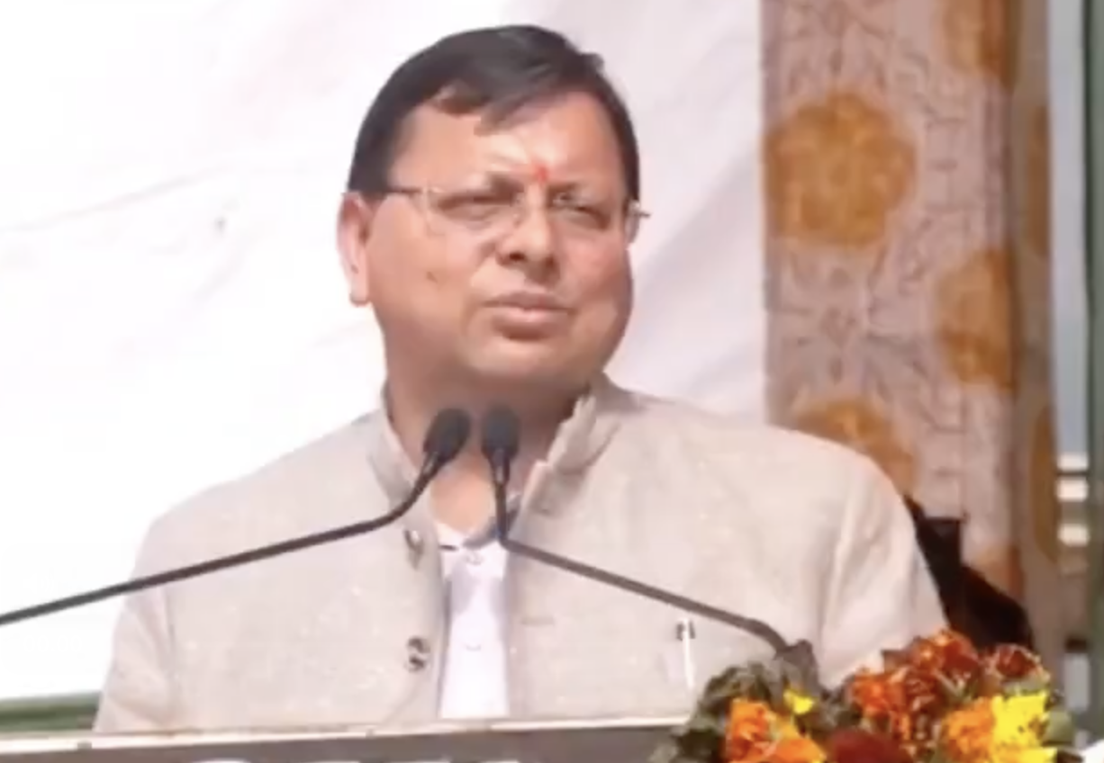 CM Pushkar Dhami Pushes ‘Land Jihad’ Narrative, Fuels Fear of Demographic Changes During Campaign Speech