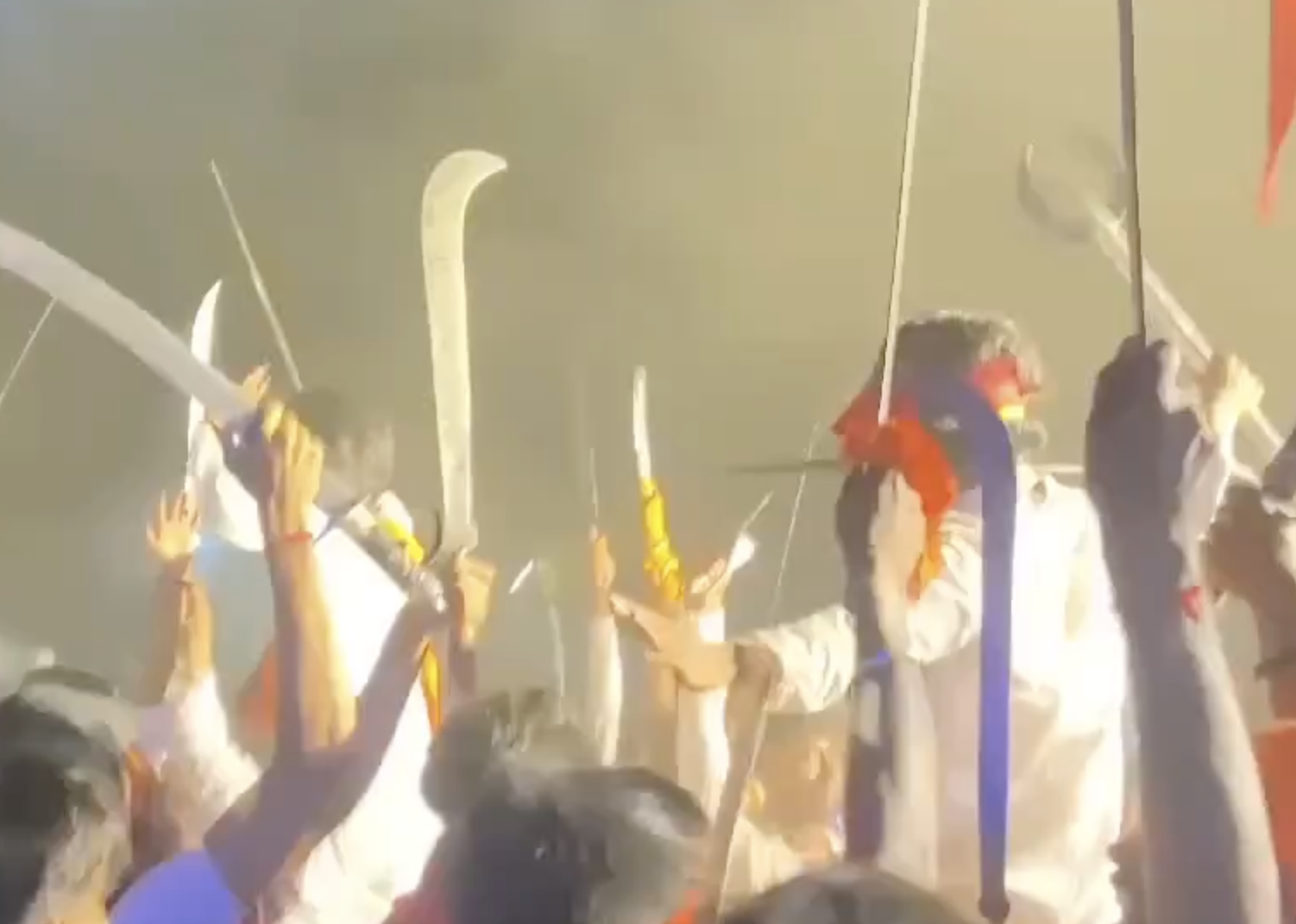 Weapons Brandished During Ram Navami While Chanting for Hindu Rashtra