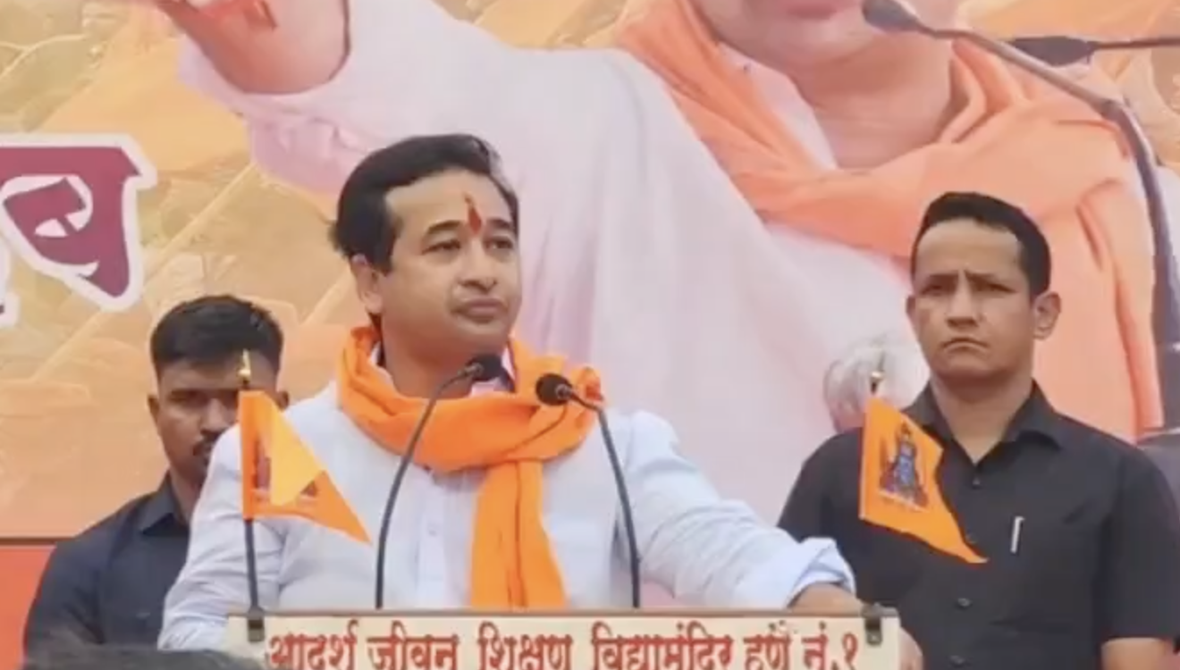BJP Minister Nitesh Rane at Hindu Dharma Sabha Calls Muslims Green Snakes and Incites Violence