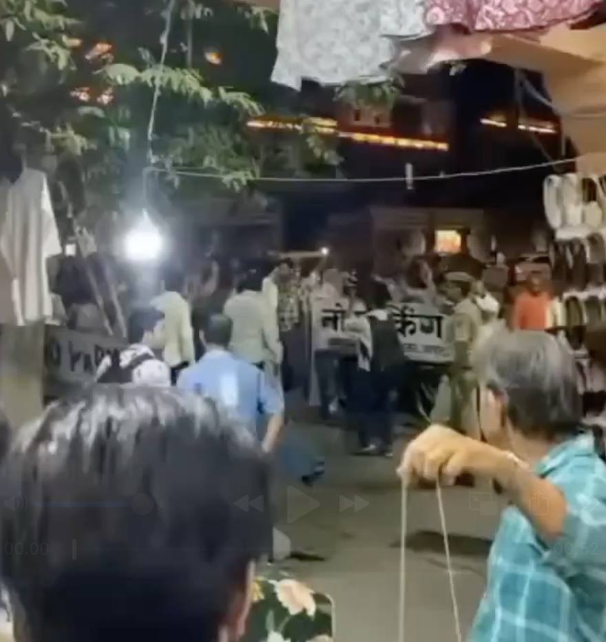 BJP MLA Balmukund Acharya Leads Protest to Jama Masjid Chanting Anti-Muslim Slogans