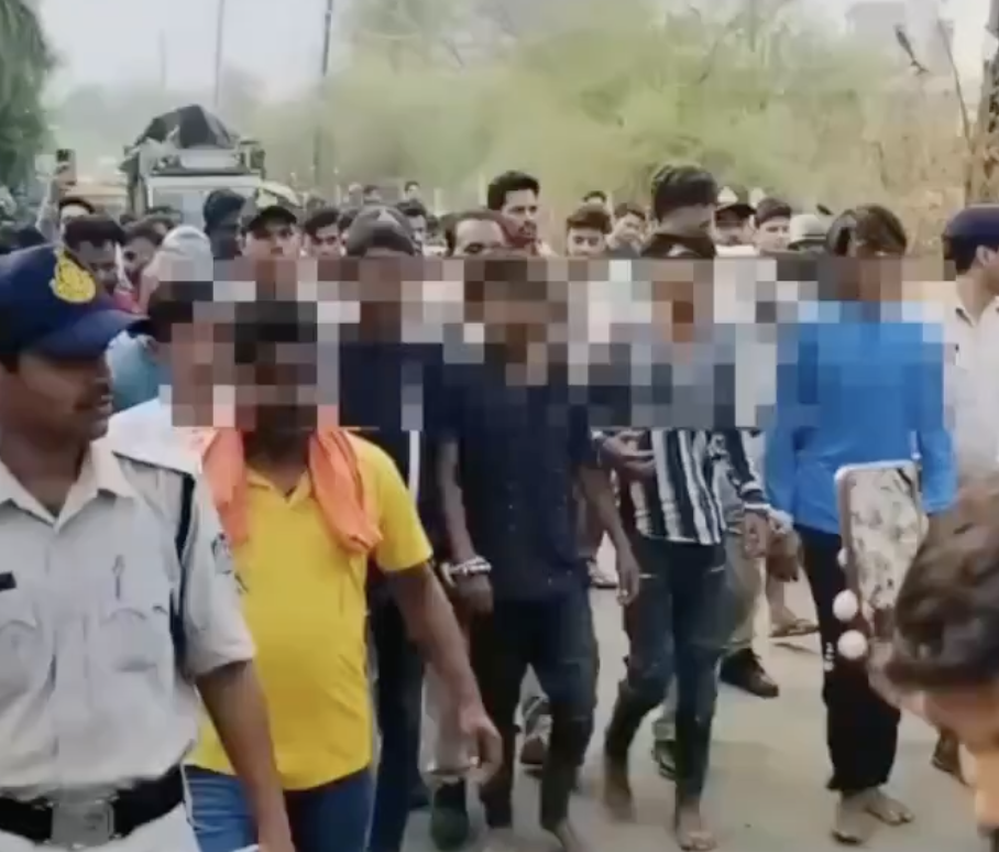 Four Muslim Men Paraded By Police And VHP Over Cow Slaughter Allegations