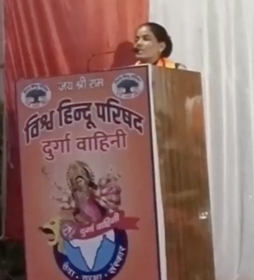 In Sahajipur, Durga Vahini Leader Glorifies Violence; Urges Girls To Fight Love Jihad