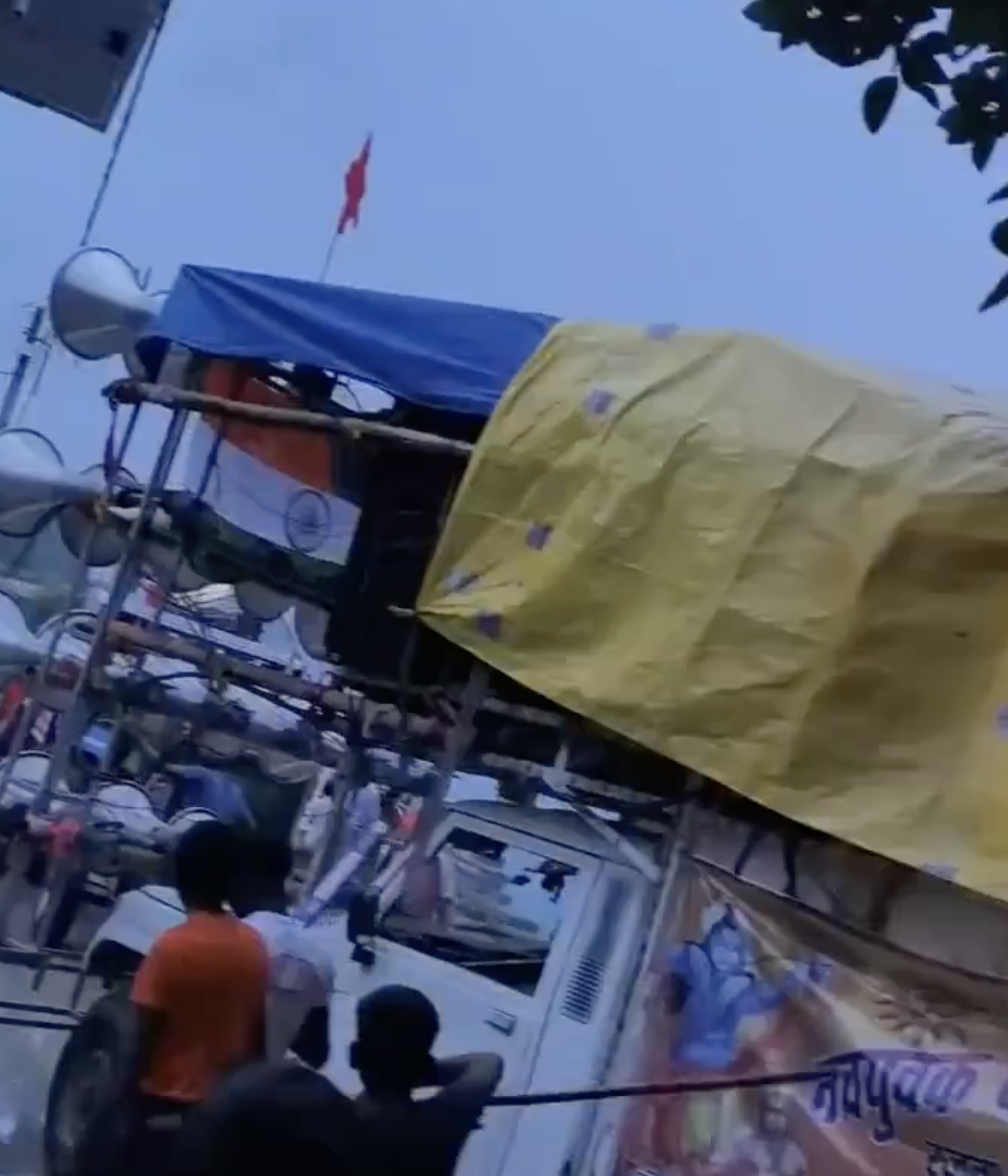 In Rajwa, VHP-Bajrang Dal Parade Bulldozer and Swords in Procession Honouring Yogi Adityanath