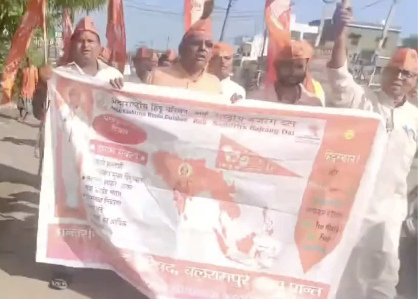 In Balrampur, AHP and Rashtriya Bajrang Dal march for Akhand Bharat and to drive out ‘Bangladeshi’ infiltrators