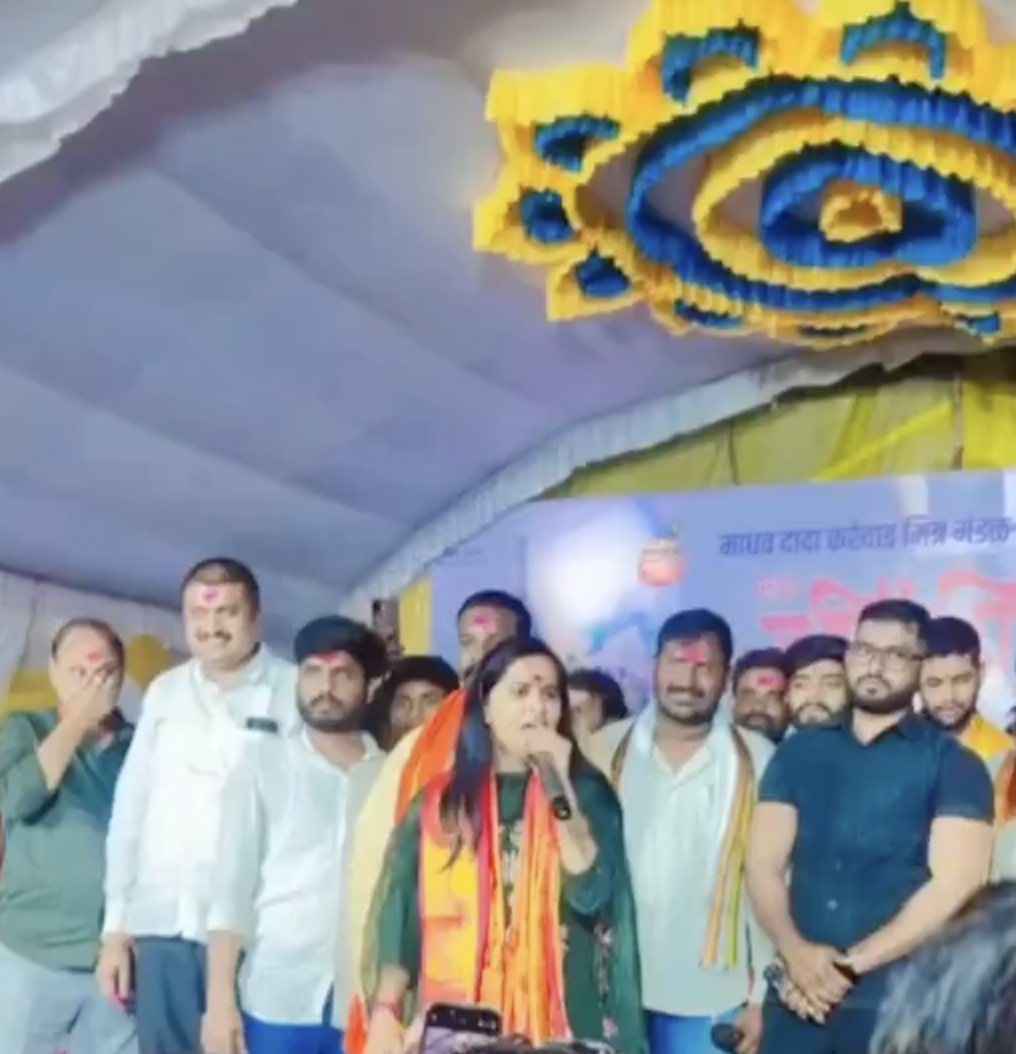 In Sawargaon, Ahilyanagar, Harsha Thakur delivers hate speech