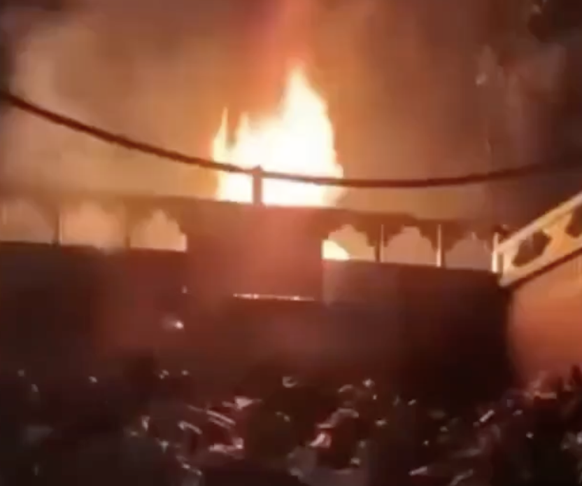 In Selakui, VHP–BD torch truck carrying cattle bones